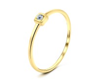 CZ Gold Plated Silver Rings NSR-2396-GP